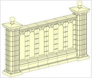Бетонные межколонные секции,  забор